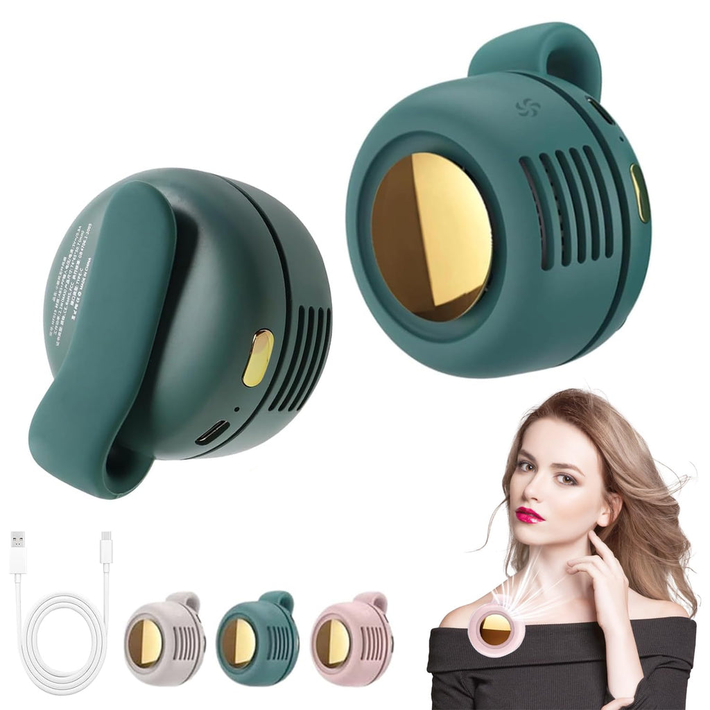 Portable Clip-On Cooling Fan Hands-Free Waist & Neck Leafless Fan with 3 Speeds USB Rechargeable for Outdoor and Travel