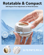 Portable Clip-On Cooling Fan Hands-Free Waist & Neck Leafless Fan with 3 Speeds USB Rechargeable for Outdoor and Travel