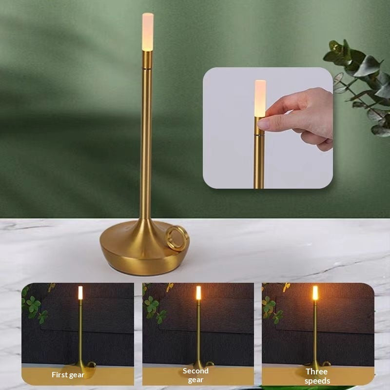 LED Candle Charging Restaurant Bar Lamp Desktop Decoration Atmosphere Touch Night Light Led Desk Lamps Candlelight Table Lamp