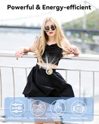 Portable Clip-On Cooling Fan Hands-Free Waist & Neck Leafless Fan with 3 Speeds USB Rechargeable for Outdoor and Travel